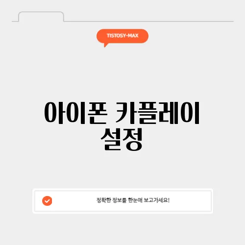 아이폰 카플레이 설정