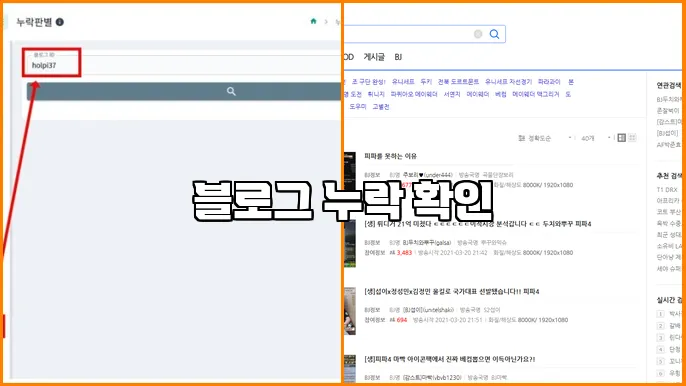 블로그 누락 확인