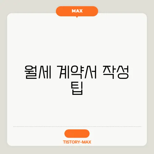월세 계약서 작성 팁