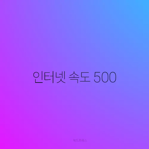 인터넷 속도 500