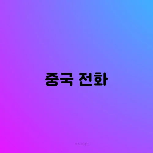 중국 전화