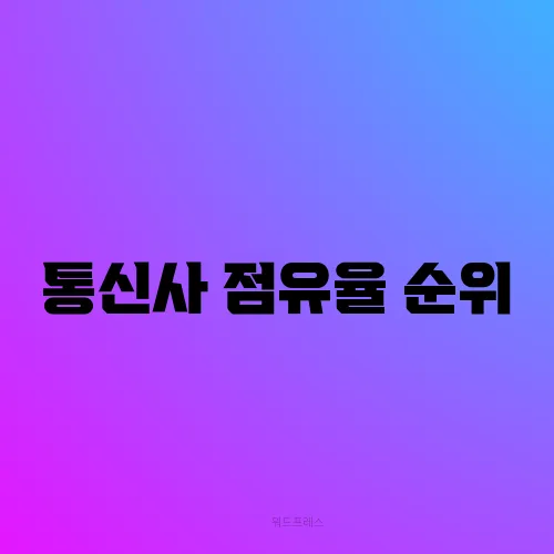 통신사 점유율 순위