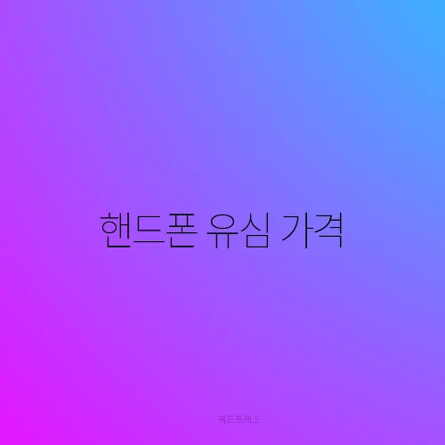 핸드폰 유심 가격