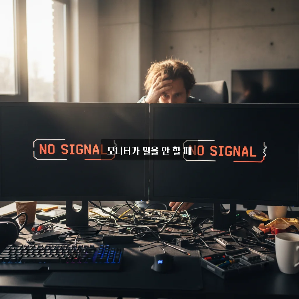 듀얼 모니터 신호 없음 및 인식 불가 관련 이미지 1