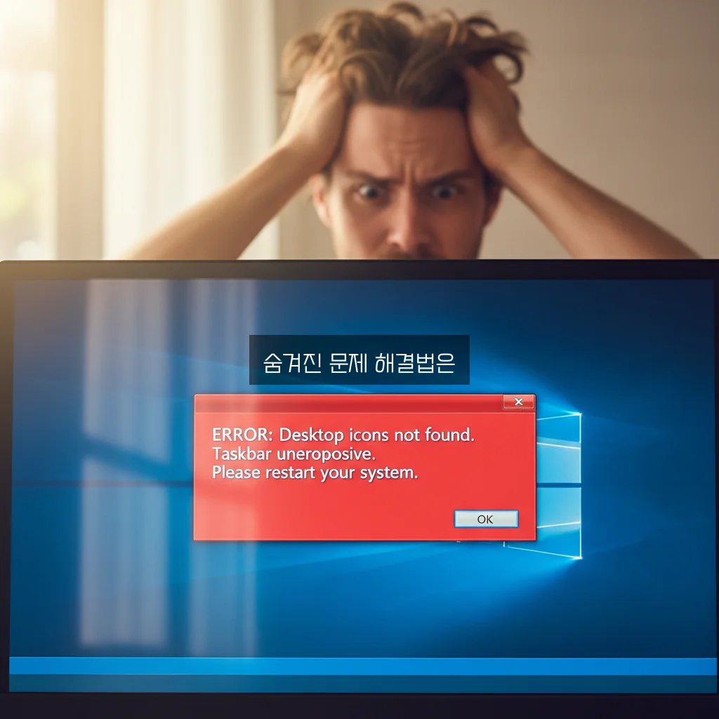 바탕화면 아이콘 사라짐 및 작업 표시줄 먹통 관련 이미지 2