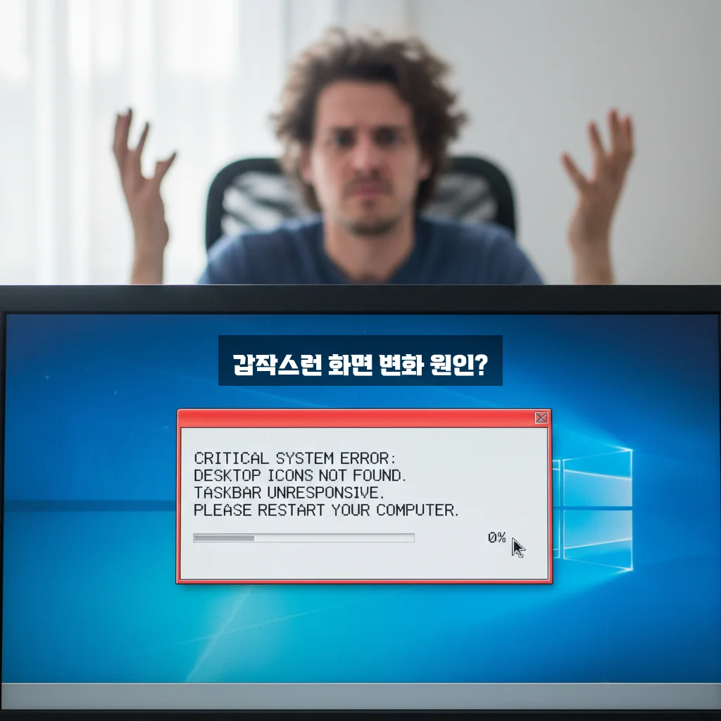 바탕화면 아이콘 사라짐 및 작업 표시줄 먹통 관련 이미지 3