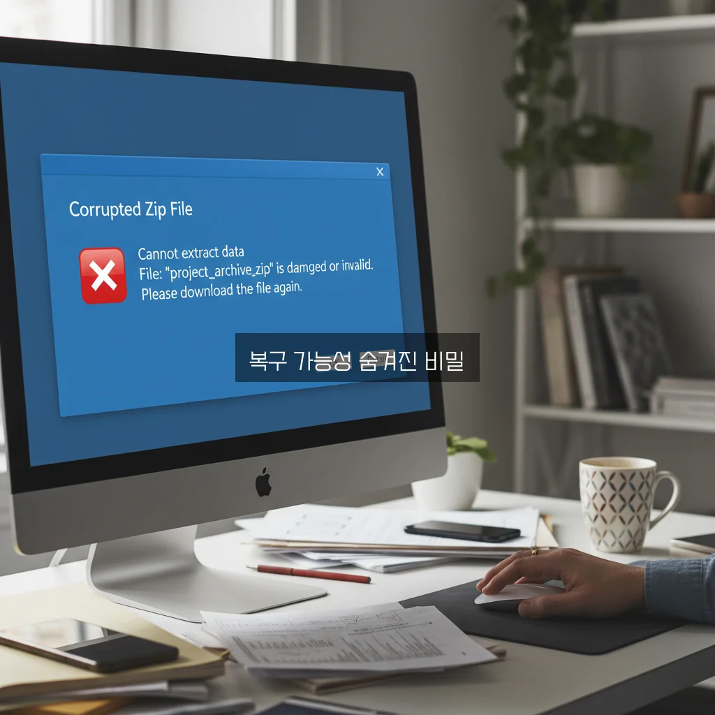 압축 파일 손상 풀기 오류 및 복구 관련 이미지 2