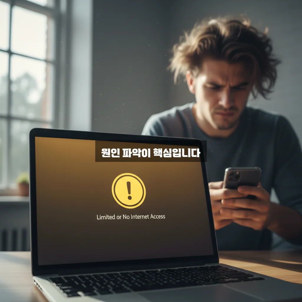 인터넷 연결 확실치 않음 노란색 느낌표 해결 관련 이미지 1