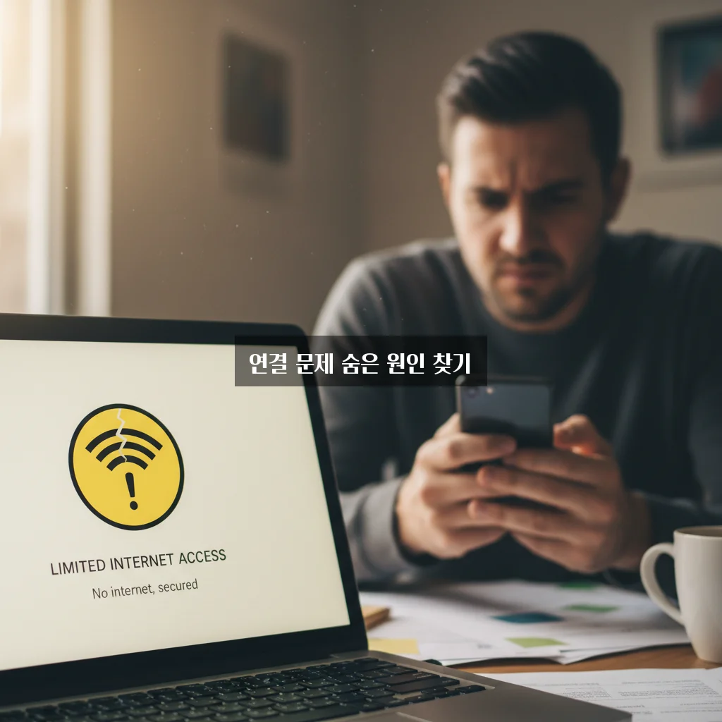 인터넷 연결 확실치 않음 노란색 느낌표 해결 관련 이미지 2