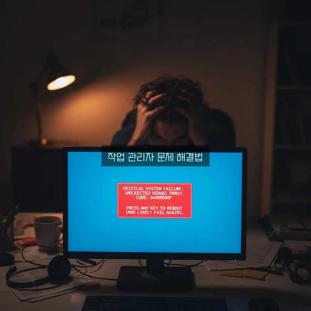 작업 관리자 실행 안됨 및 응답 없음 강제 종료 관련 이미지 2