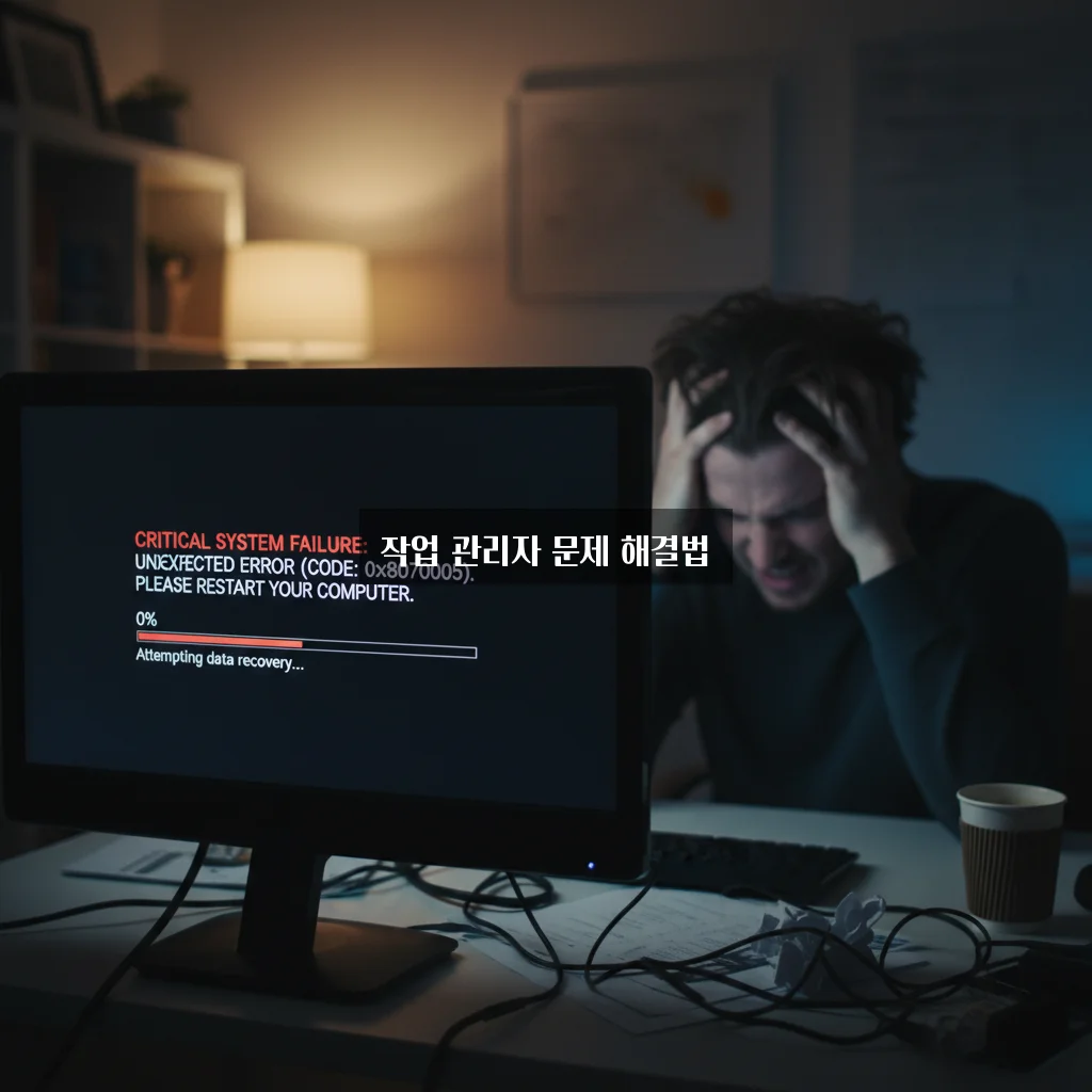 작업 관리자 실행 안됨 및 응답 없음 강제 종료 관련 이미지 3