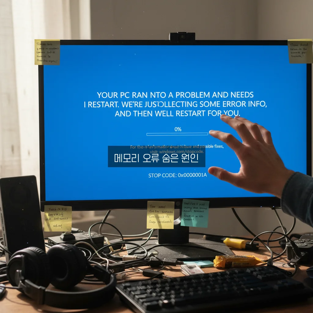 컴퓨터 블루스크린 0x0000001A 메모리 관리 오류 관련 이미지 1