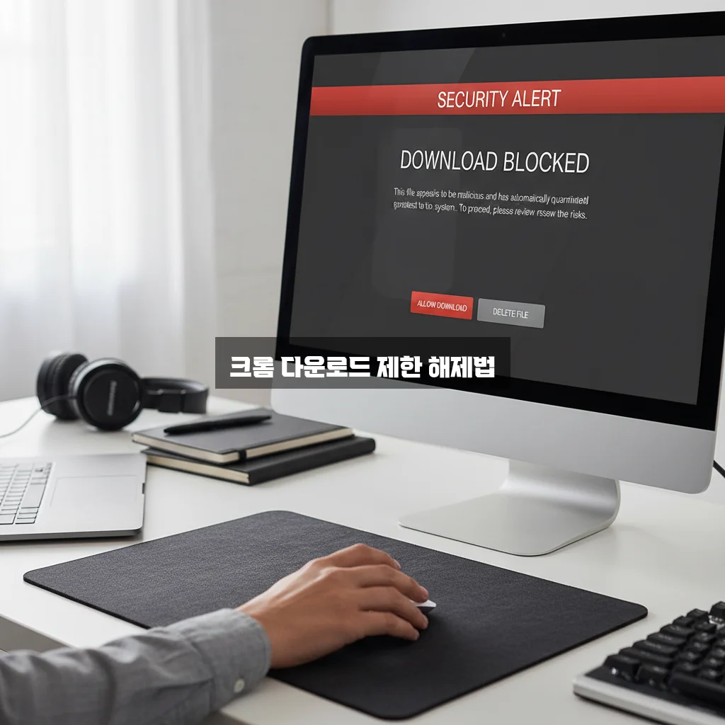 크롬 파일 다운로드 차단 해제 (