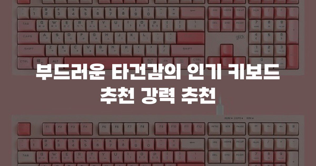 부드러운 타건감의 인기 키보드 추천 강력 추천
