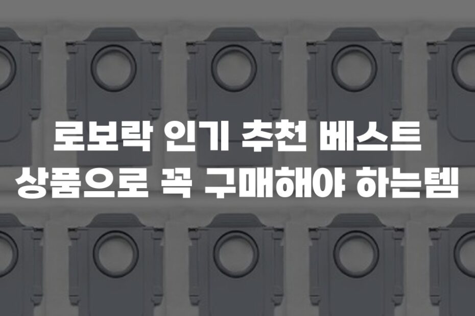 로보락 인기 추천 베스트 상품으로 꼭 구매해야 하는템