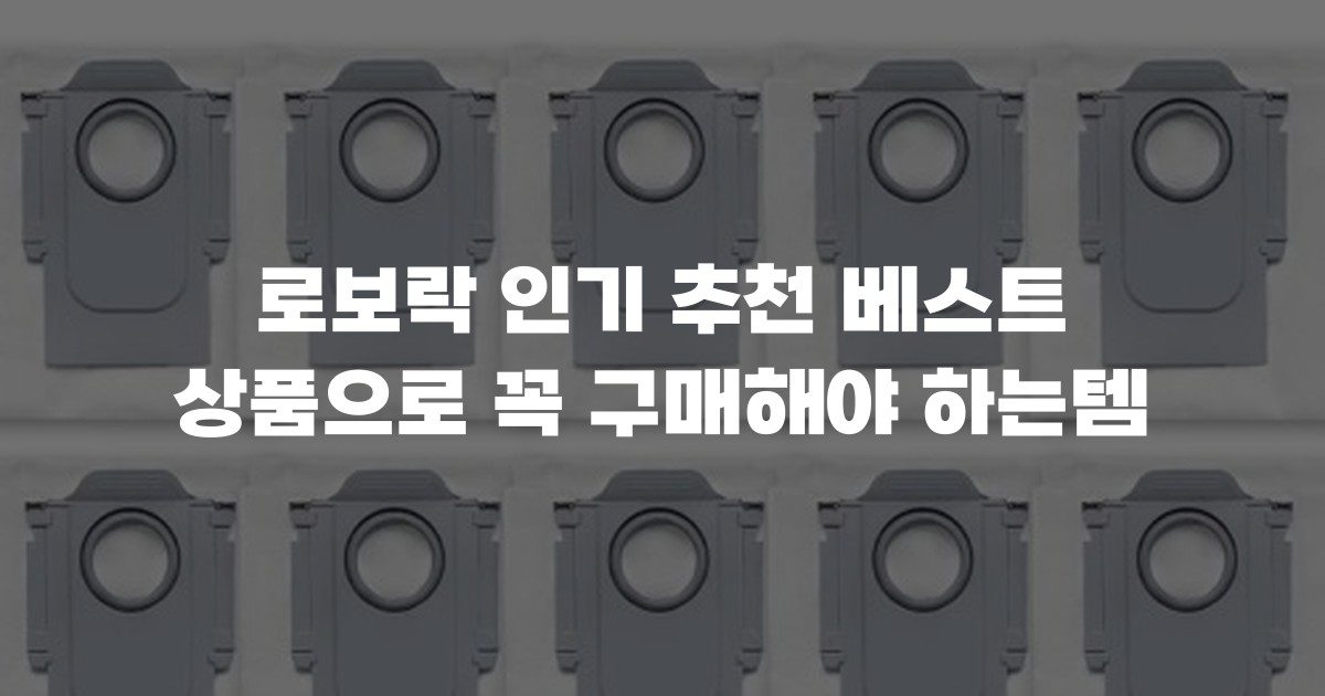 로보락 인기 추천 베스트 상품으로 꼭 구매해야 하는템