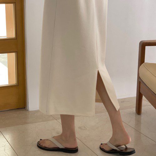 캐주얼 뒷트임 면 스판 루즈핏 맥시 반팔 롱 원피스 봄 여름 원피스 여성 H라인 데일리룩