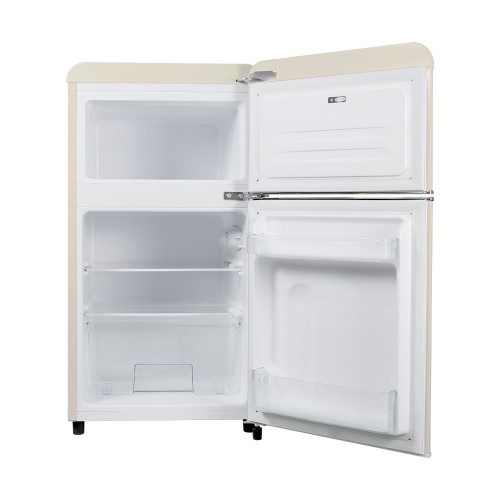 쿠잉 레트로 미니냉장고 REF-D85 2도어 소형 원룸 사무실 신혼 슬림 크림