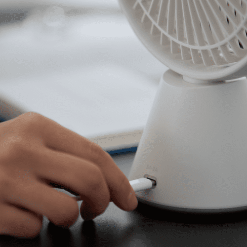 르젠 디자인 무선 저소음 BLDC 탁상용 모아르 선풍기 LZEF-ODK20