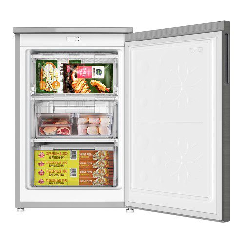 창홍 소형 미니 냉동고 스탠드형 가정용 주방용 메탈실버 85L