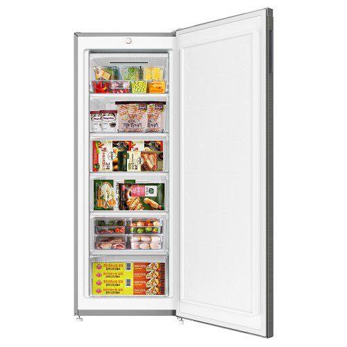창홍 소형 미니 냉동고 스탠드형 가정용 주방용 메탈실버 177L