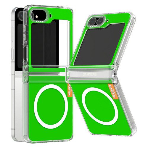 크리스탈 2배자력 맥세이프 마그넷 방탄 범퍼 젤하드 클리어 케이스 투명, 갤럭시Z 플립5