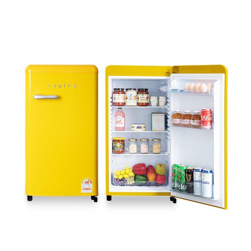 쿠잉 레트로 미니냉장고 REF-S92 소형 원룸 사무실 작은 슬림 가정용 블랙