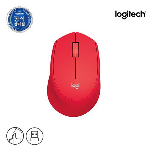 [N배송] 로지텍코리아 공식 M331 무소음 무선마우스 레드