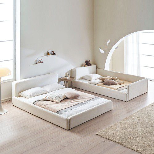 장인가구 하랑 E0 슬림헤드 패브릭 저상형 어린이 키즈 데이베드 낮은 아기침대 SS 기본