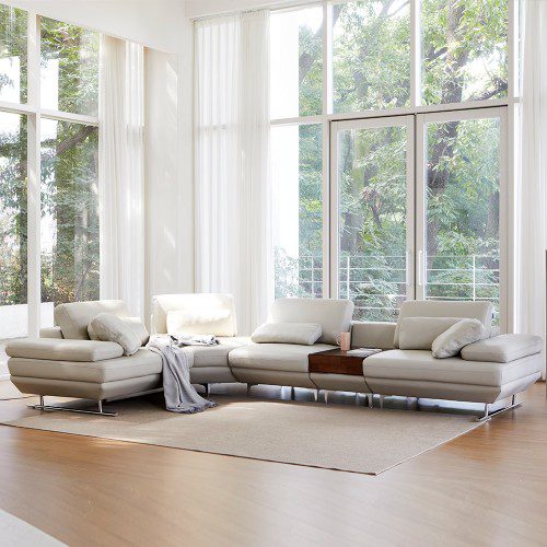 모던홈즈 셉템버 리프트업 스윙 천연가죽 4인 코너형 소파