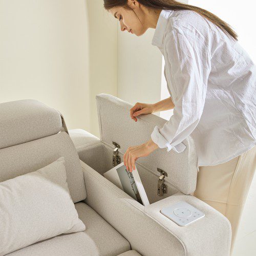 4인용 타이보텍스 우퍼형 모션 소파 리클라이너 슬라이딩 무빙 패브릭 쇼파 C 223 1세대