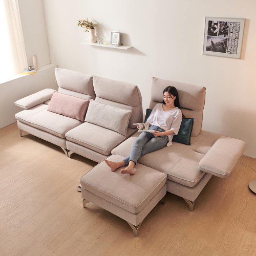 서광퍼니처 가이아 아쿠아텍스 조야 모듈형 스윙 쇼파 sk 연그레이, 3.5인용