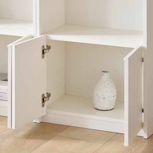 루베오 책장 600 (상하부 1단 도어형), 5단, 화이트