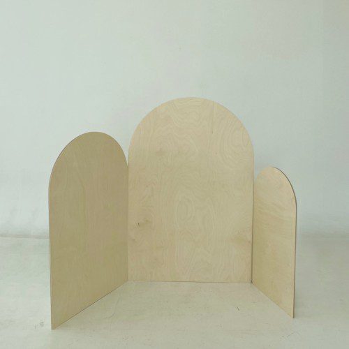 하이오즈 내츄럴 우드 언발란스 아치형 파티션 침대 헤드보드 병풍 자작원목
