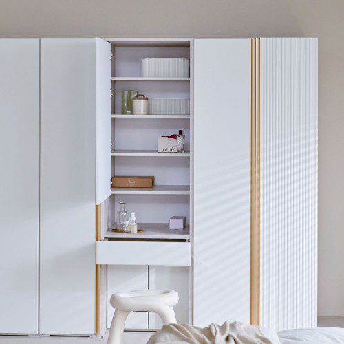 장인가구 루이나 미니 싱글 2단서랍 행거형 키큰 긴 옷장 800