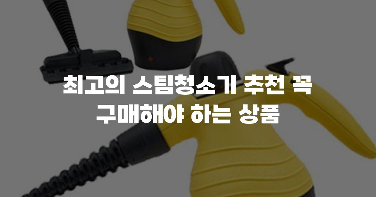 최고의 스팀청소기 추천 꼭 구매해야 하는 상품