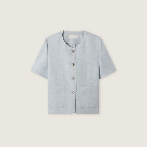 [N배송] 로엠 올데이 칼라리스 트위드 반팔 자켓 RMJKG25R99