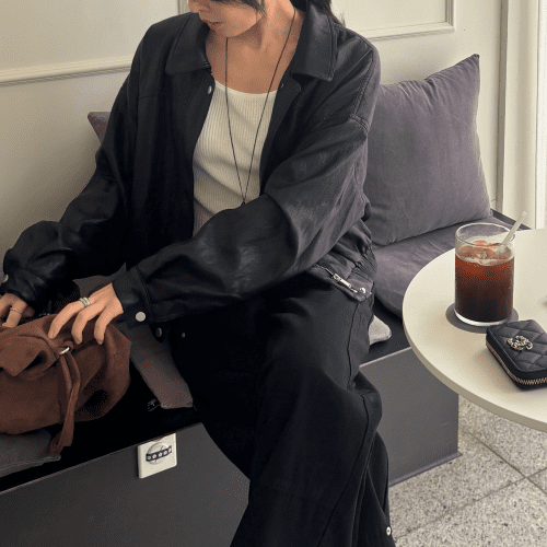 가죽자켓 크롭 블루종 여자 레더자켓