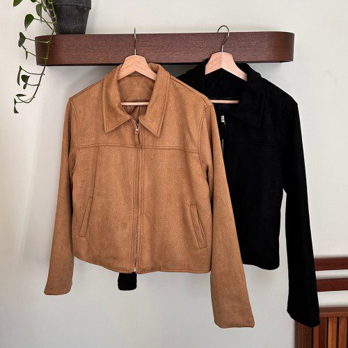 스웨이드 여성 블루종 잠바 간절기 가을 아우터 여자 가을 점퍼 레더 블루종 세무 워크 자켓