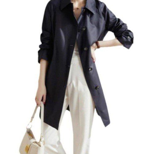 하프 트렌치코트 여성바바리자켓 싱글 맘룩