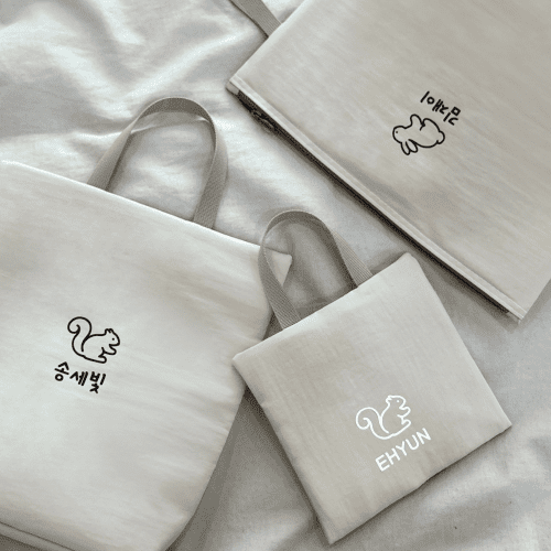 어린이집 파우치 세트 준비물 수건 기저귀 자수 방수 파우치 유치원 네임 이름