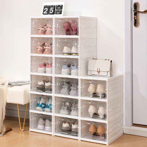 바이퀸 원터치 접이식 6단 신발장 정리함 현관 틈새 수납장 정리대 신발