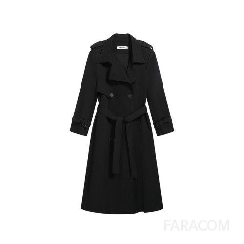 여성 루즈핏 더블 버튼 벨티드 롱 트렌치 코트 모던 시크 오피스룩 하객룩 데일리 바바리 자켓 외출룩