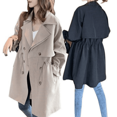 캐주얼 여성 트렌치 코트 스트링 여자 트렌치 코트 허리 가을