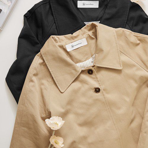 메그 투버튼 탄탄 롱 트렌치 바바리 코트