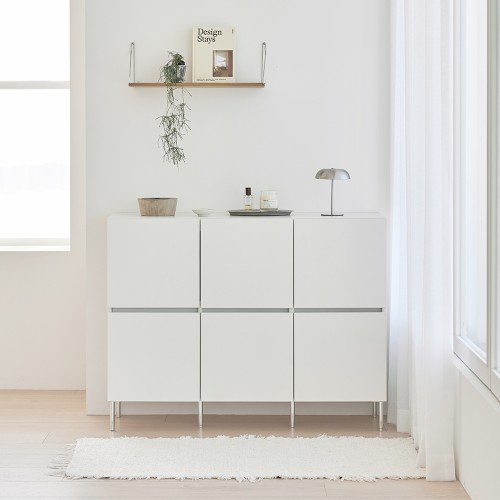 로아 수납장 모듈 다용도 거실 맘마존 (다리형) 1200, 2단, 화이트