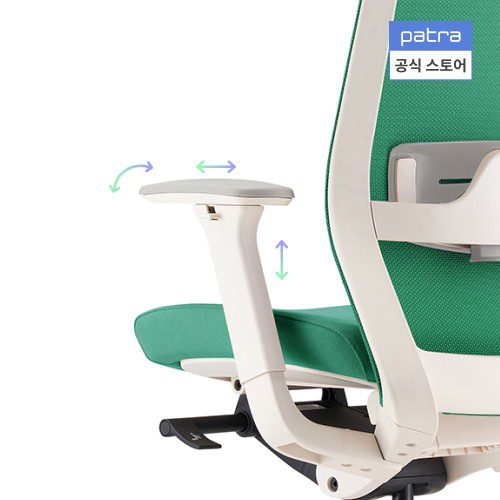 파트라 라보 컴퓨터 사무용 책상 의자 LV11MPAKSD 화이트, 그린