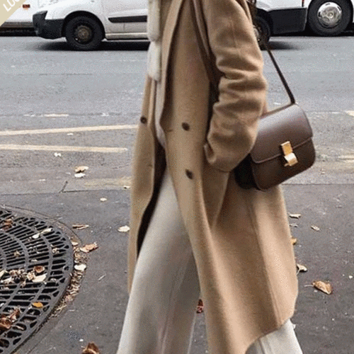 미엘 여성 겨울 핸드메이드 코트 오버핏