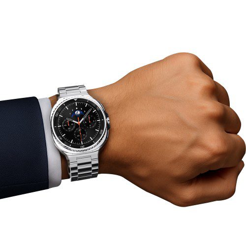 갤럭시워치 메탈 스트랩+하드 케이스+강화유리 갤럭시워치8, 44mm, 실버