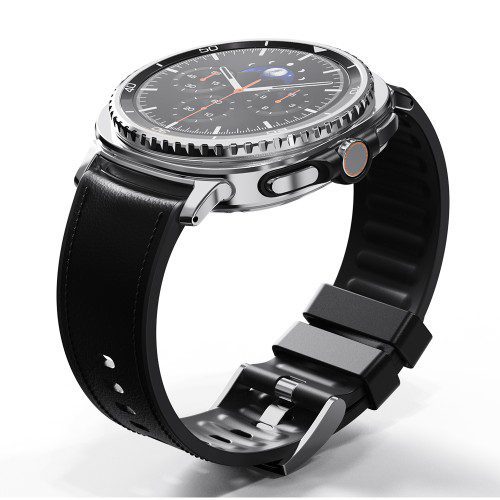 갤럭시 워치 스트랩 가죽 하이브리드 클래식 시계줄 밴드 줄 갤럭시워치8, 블랙